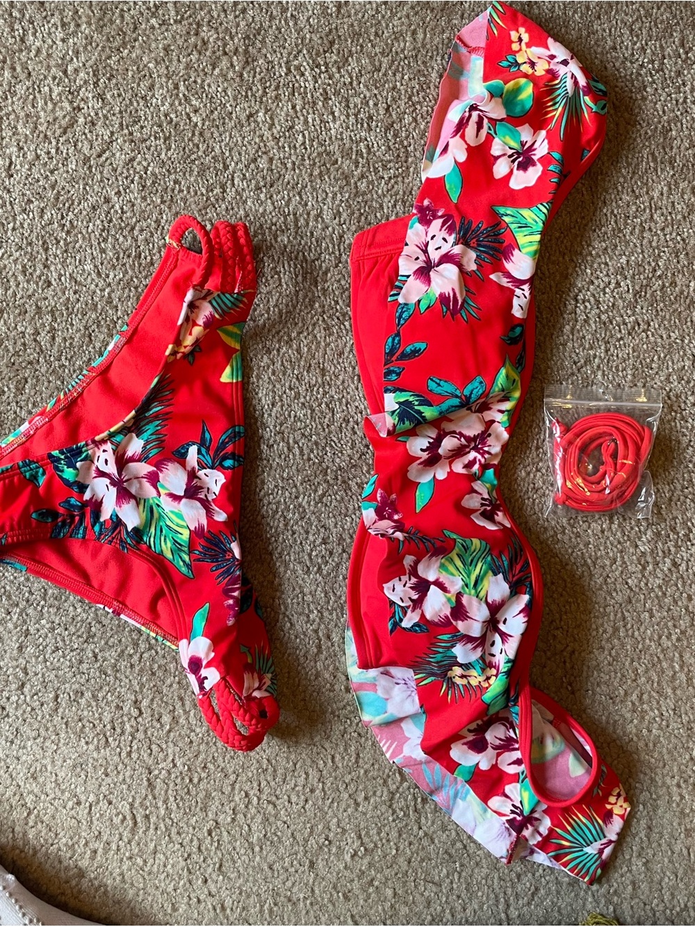 Hollister Red Floral Bikini Set